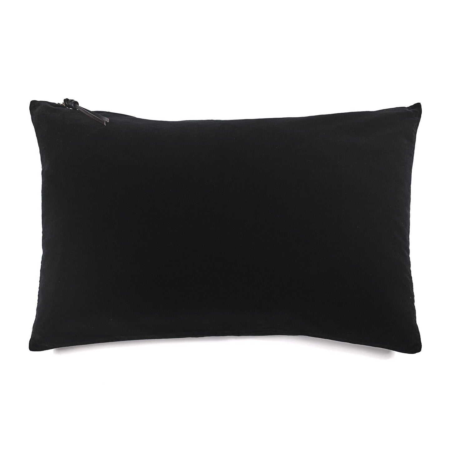Funda De Cojín 60X40 · Terciopelo Lavado · Color Negro - Lo de Manuela