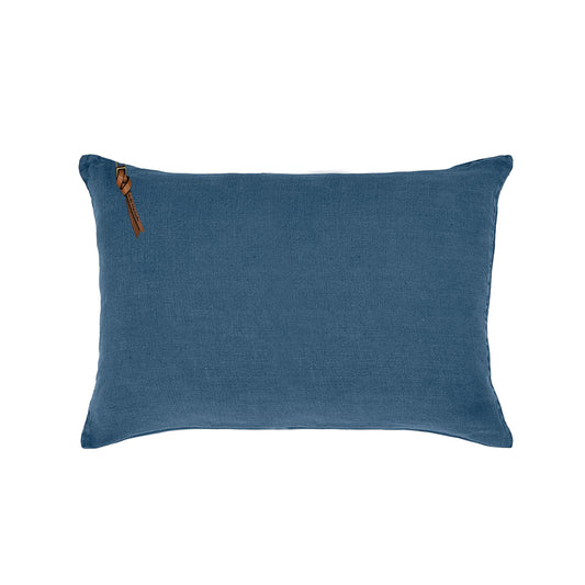Funda De Cojín · Puro Lino Lavado · Azul Petróleo