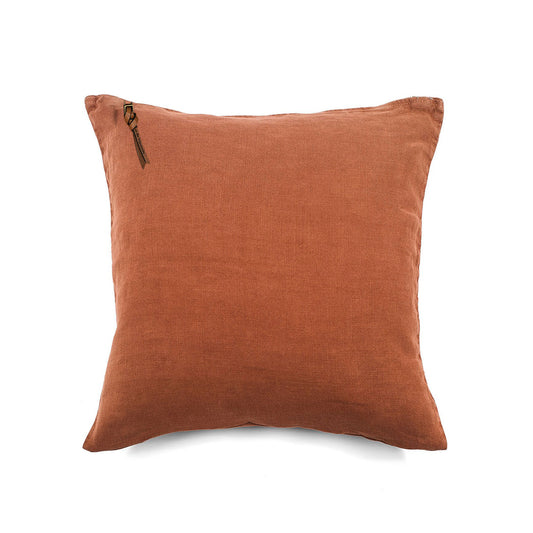 Funda De Cojín · Puro Lino Lavado · Terracota