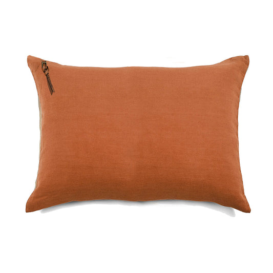 Funda De Cojín · Puro Lino Lavado · Naranja Oscuro