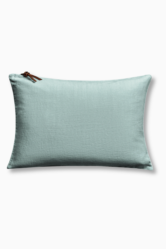 Funda De Cojín · Puro Lino Lavado · Verde Agua