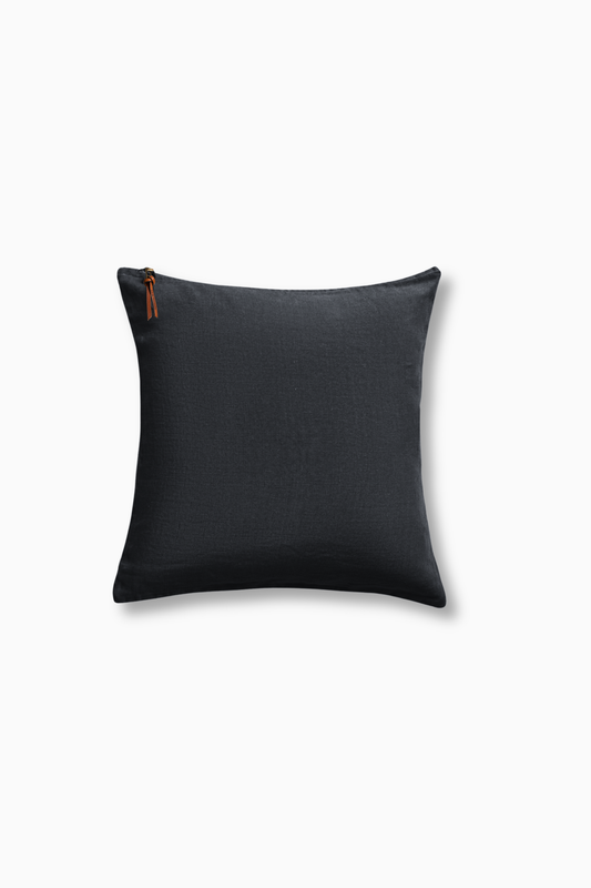 Funda De Cojín · Puro Lino Lavado · Negro