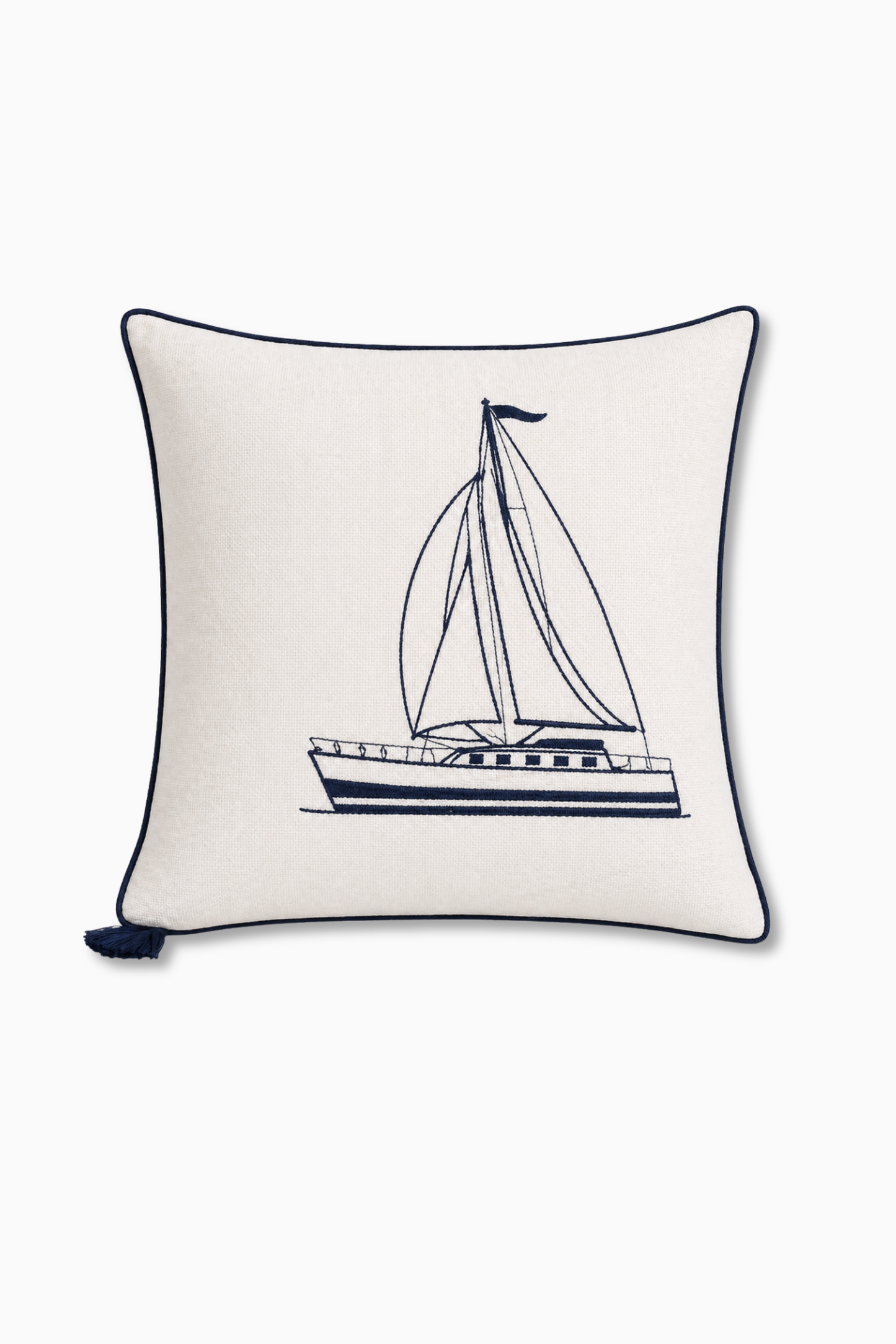Funda De Cojín Bordado · Exterior · Navy