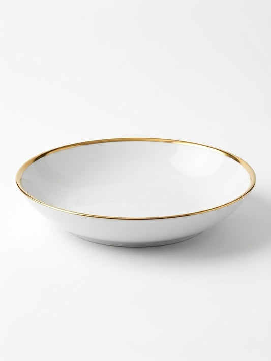 Ensaladera · Porcelana de Limoges · Filo Dorado