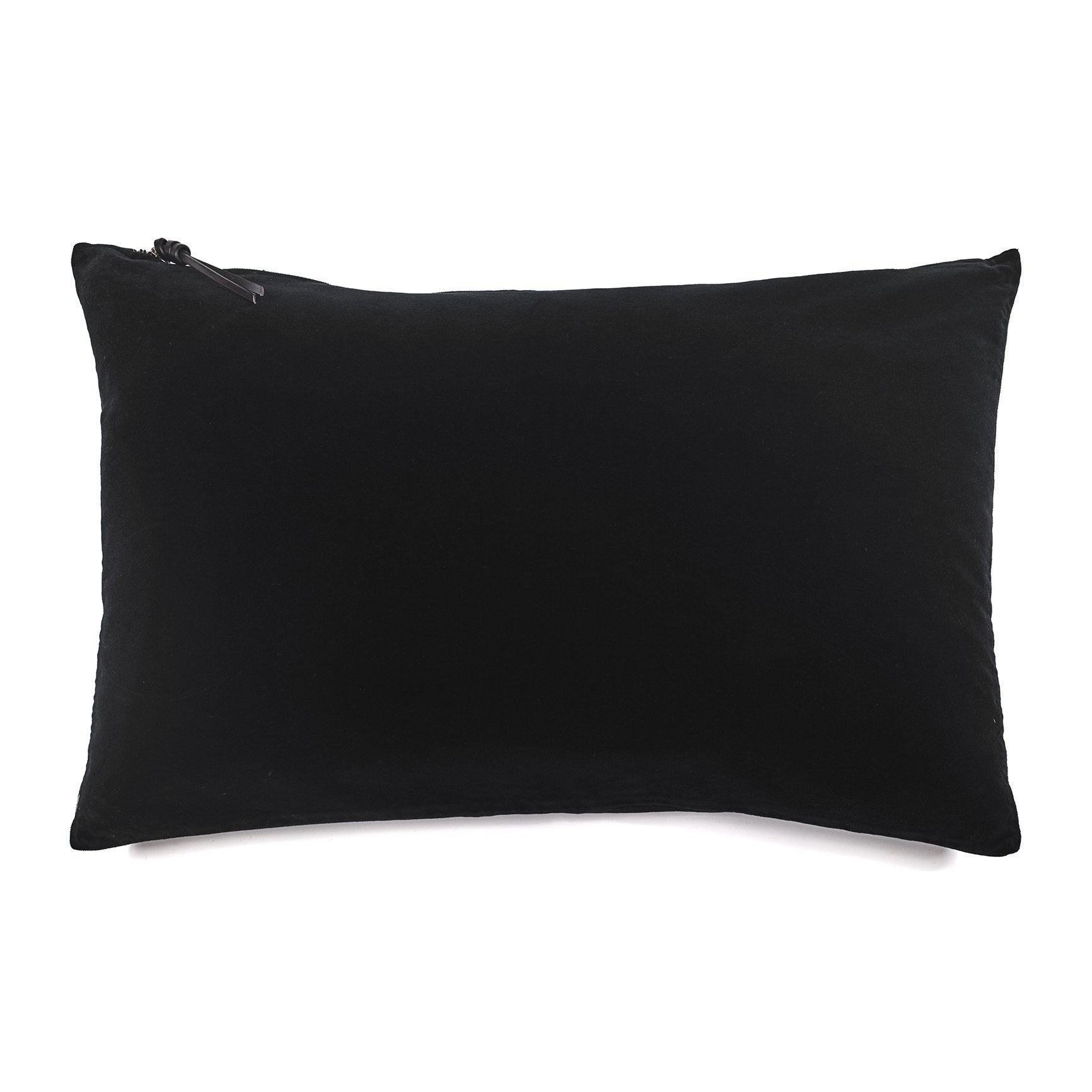 Funda De Cojín 60X40 · Terciopelo Lavado · Color Negro - Lo de Manuela