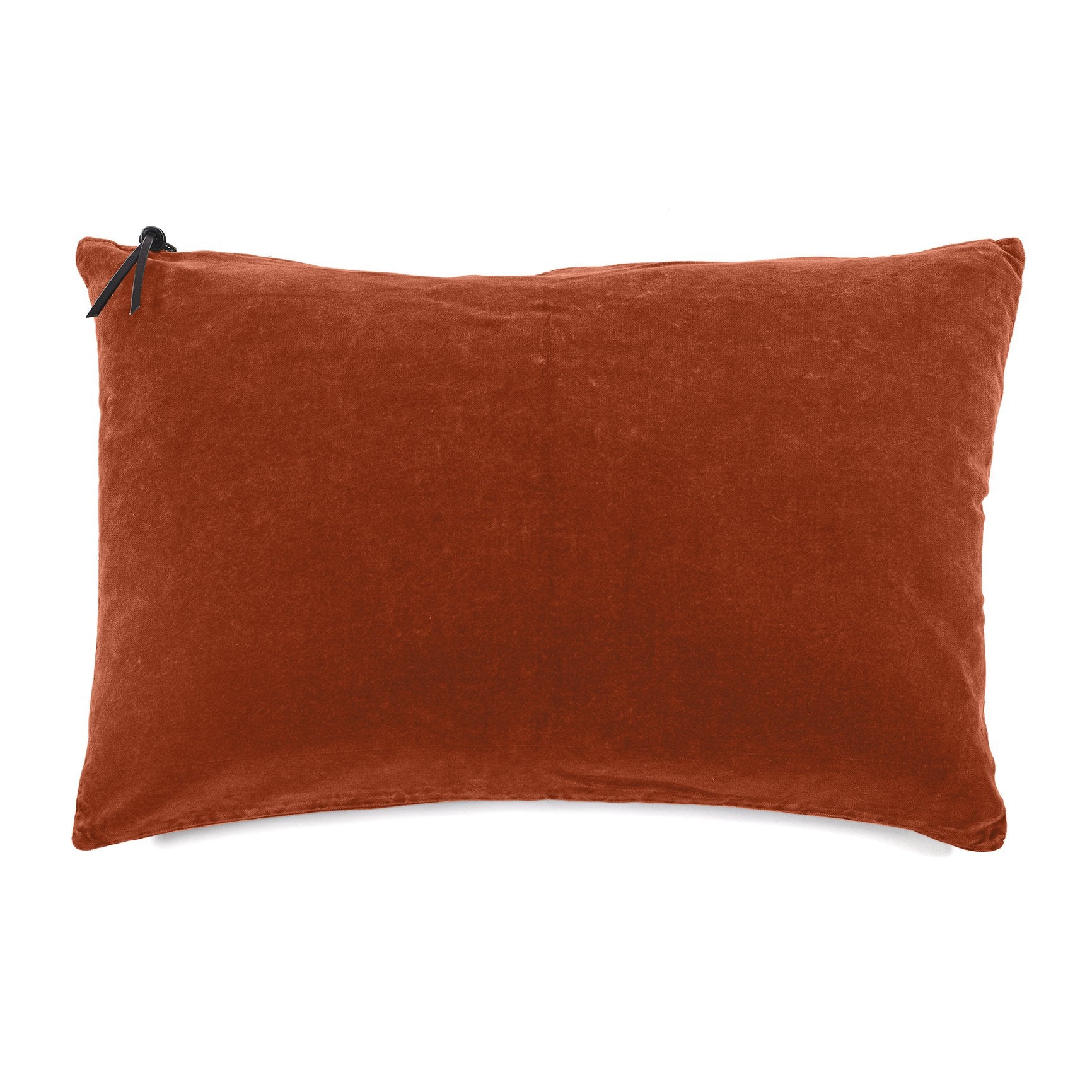 Funda De Cojín 60X40 · Terciopelo Lavado · Color Naranja Oscuro - Lo de Manuela
