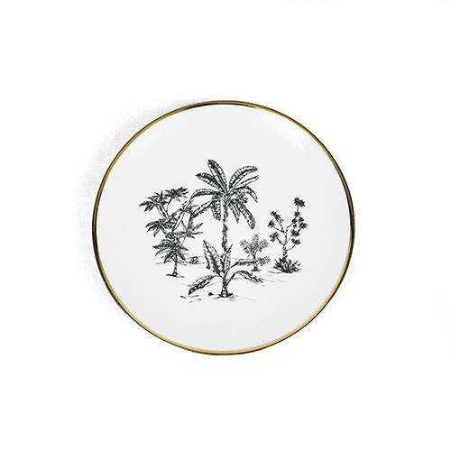 Plato Pequeño · Porcelana De Limoges · Diseño Palms - Lo de Manuela
