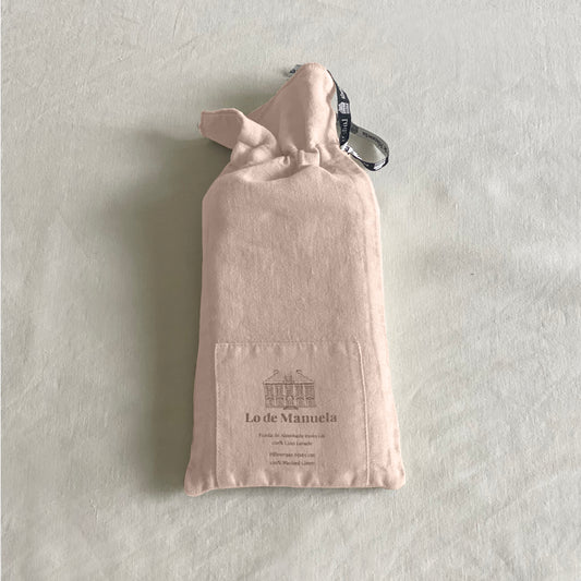 Funda de Almohada · Puro Lino Lavado · Color Rosa Palo