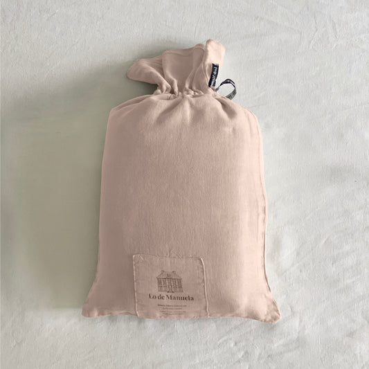 Sábana Bajera · Puro Lino Lavado · Color Rosa Palo